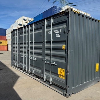 20 Fuß High Cube Open Side / Lagercontainer One Way RAL 7016