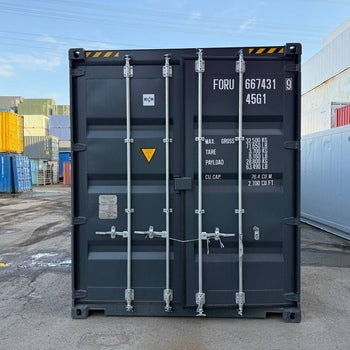 40 Fuß High Cube Lagercontainer mit Personentür One Way RAL 7016