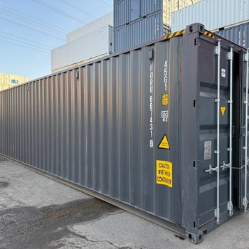 40 Fuß High Cube Lagercontainer mit Personentür One Way RAL 7016