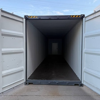 40 Fuß High Cube Lagercontainer mit Personentür One Way RAL 7016