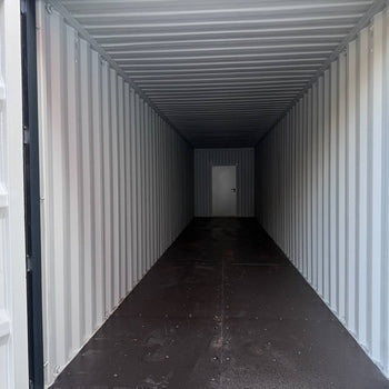 40 Fuß High Cube Lagercontainer mit Personentür One Way RAL 7016