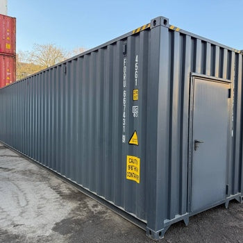 40 Fuß High Cube Lagercontainer mit Personentür One Way RAL 7016