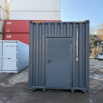 40 Fuß High Cube Lagercontainer mit Personentür One Way RAL 7016