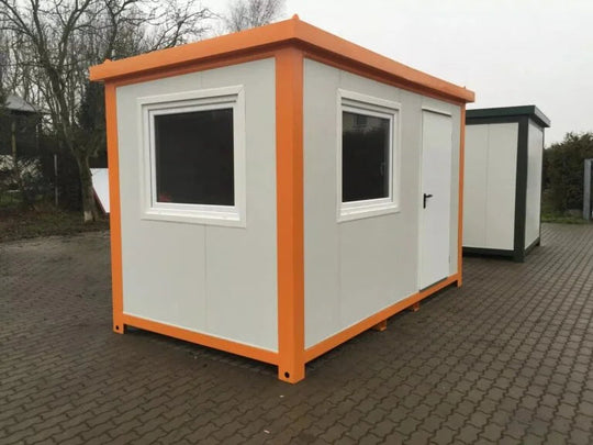Neues 4x2,4 m Containerbüro – Sicherheitsposten / Zugangskontrolle 9,6 m²
