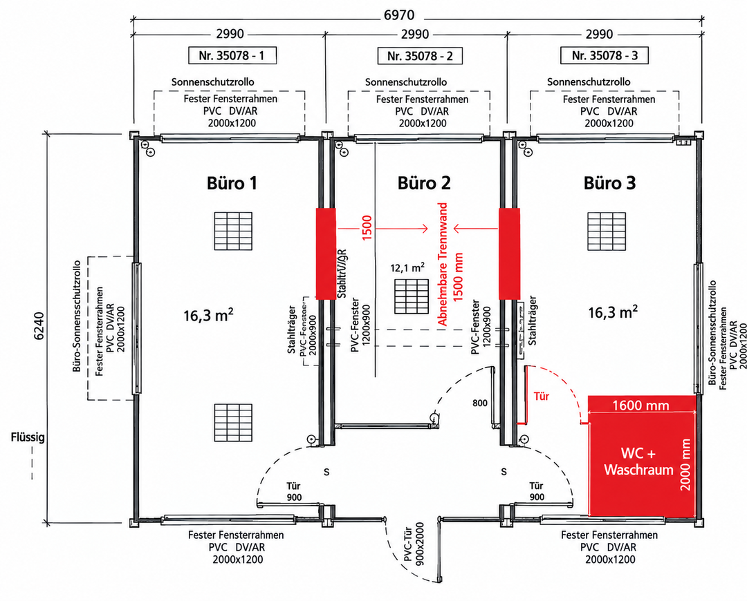 Gebrauchte Cougnaud-Fertigmoduleinheit, 54 m²