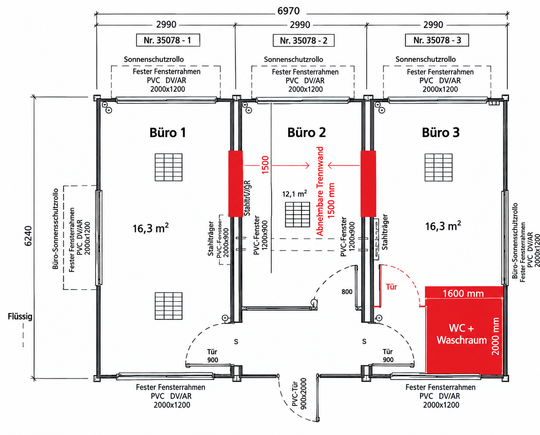 Gebrauchte Cougnaud-Fertigmoduleinheit, 54 m²