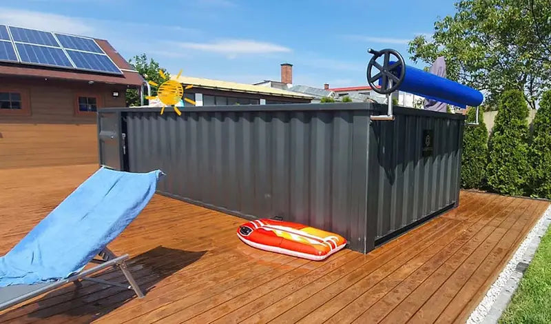 Containerschwimmbecken 6,2m x 2,5m gebrauchsfertig, Komfortpaket-Neu